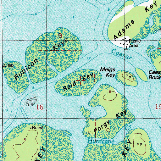Topographic Map of Reid Key, FL