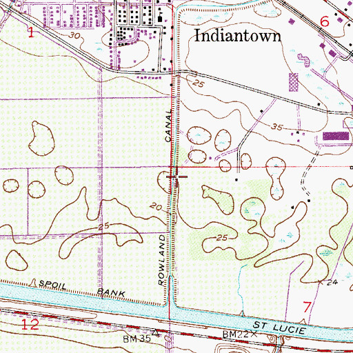 Topographic Map of Rowland Canal, FL