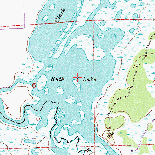 Topographic Map of Ruth Lake, FL
