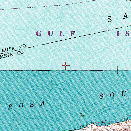 Topographic Map of Santa Rosa Sound, FL
