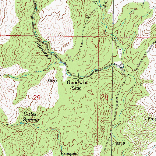 Topographic Map of Goodwin, AZ