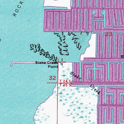 Topographic Map of Stake Creek Point, FL