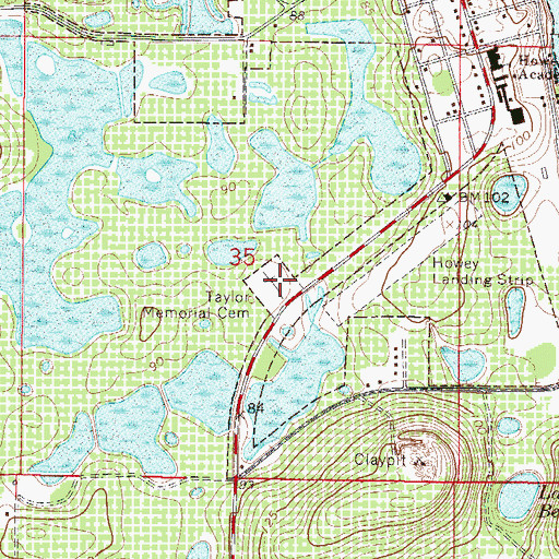Topographic Map of Taylor Memorial Cemetery, FL