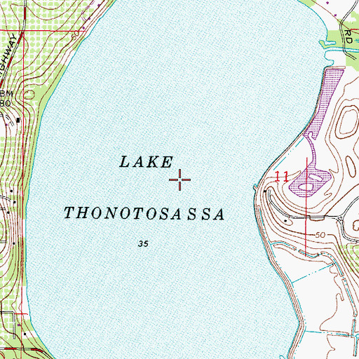 Topographic Map of Lake Thonotosassa, FL