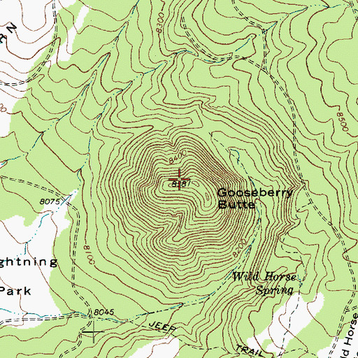 Topographic Map of Gooseberry Butte, AZ