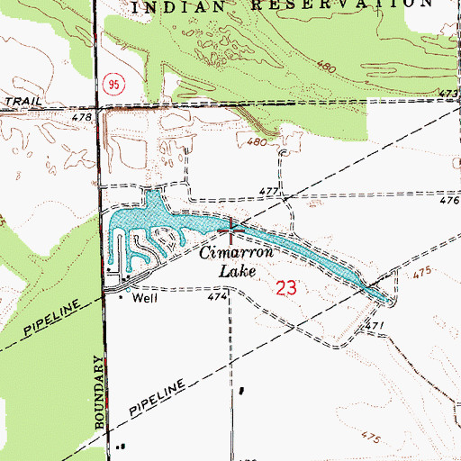 Topographic Map of Cimarron Lake, AZ