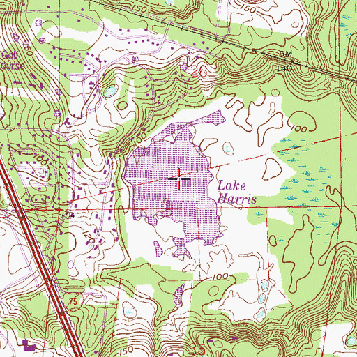 Topographic Map of Lake Harris, FL