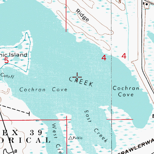 Topographic Map of Cochran Cove, FL