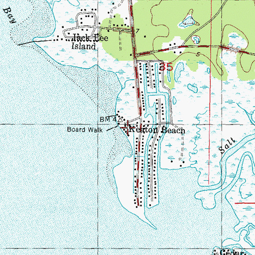 Topographic Map of Keaton Beach, FL