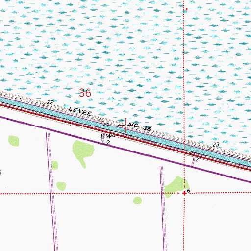 Topographic Map of Levee Number 35, FL