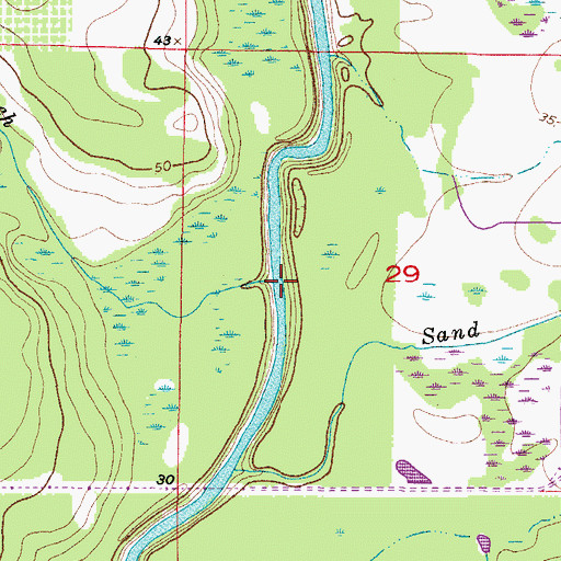 Topographic Map of Bear Branch, FL