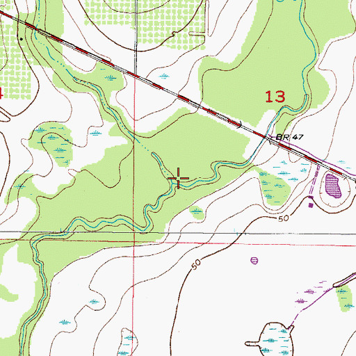 Topographic Map of Brandy Branch, FL