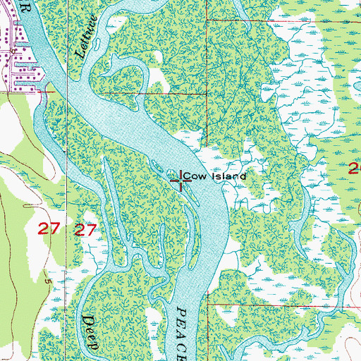 Topographic Map of Cow Island, FL
