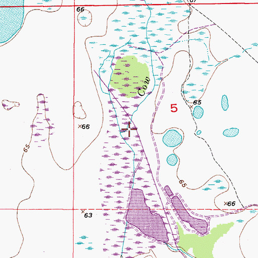 Topographic Map of Cow Slough, FL