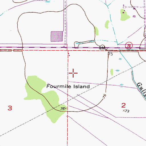 Topographic Map of Fourmile Island, FL
