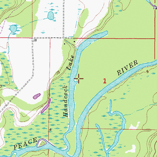Topographic Map of Handcock Lake, FL