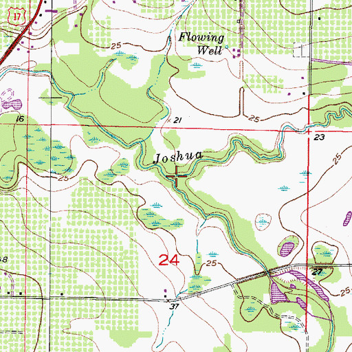 Topographic Map of Hawthorne Creek, FL