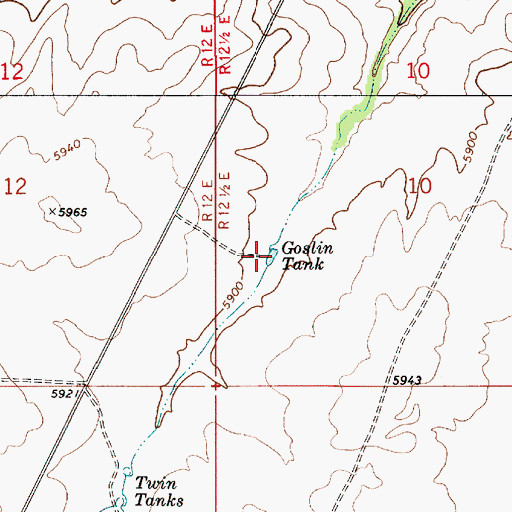 Topographic Map of Goslin Tank, AZ