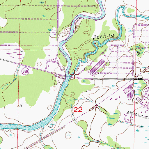 Topographic Map of Joshua Creek, FL