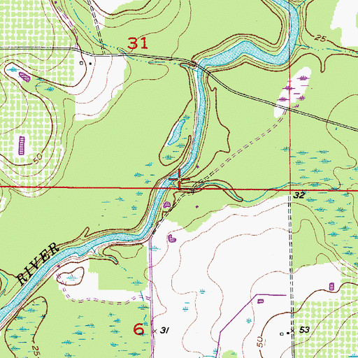 Topographic Map of Mare Branch, FL