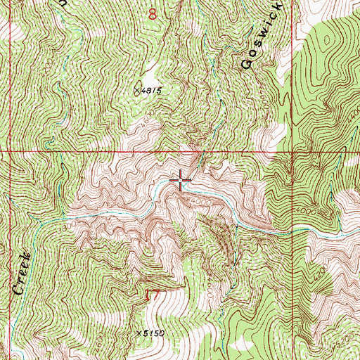 Topographic Map of Goswick Canyon, AZ