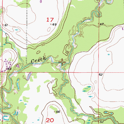 Topographic Map of Oak Creek, FL
