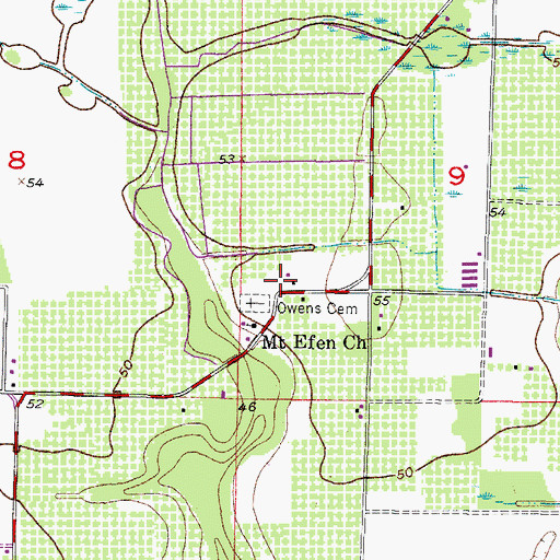 Topographic Map of Owens Cemetery, FL