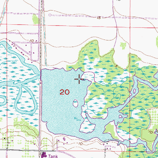 Topographic Map of Prairie Creek, FL
