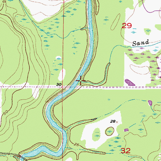 Topographic Map of Sand Gully, FL