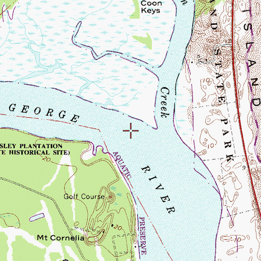 Topographic Map of Fort George River, FL