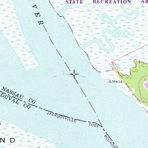 Topographic Map of South Amelia River, FL