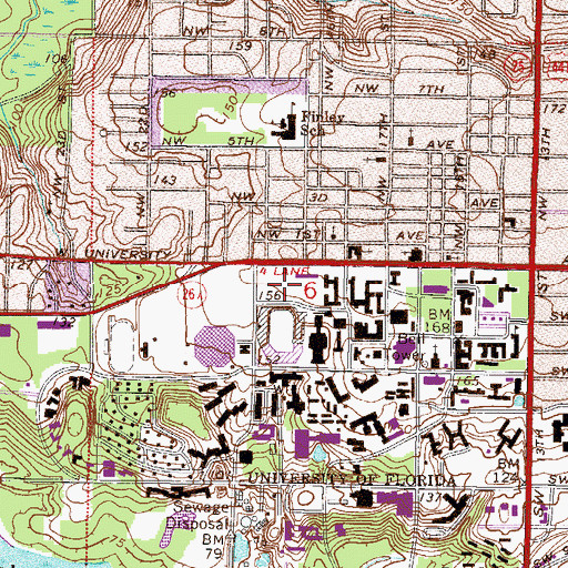 Topographic Map of University of Florida, FL