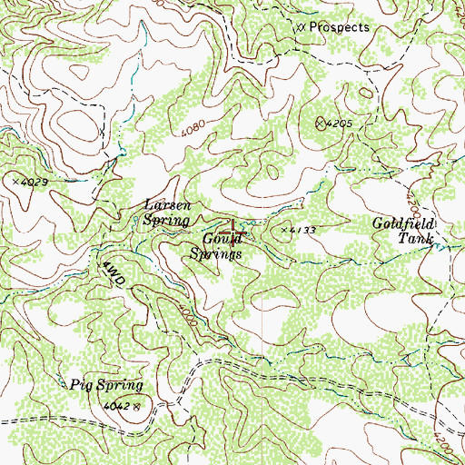 Topographic Map of Gould Springs, AZ