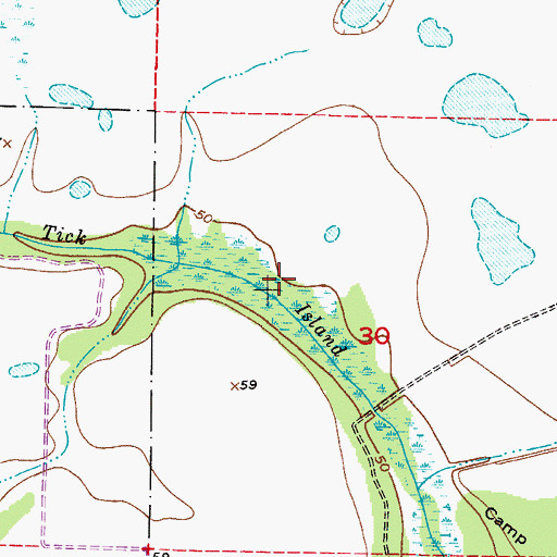 Topographic Map of Tick Island Slough, FL