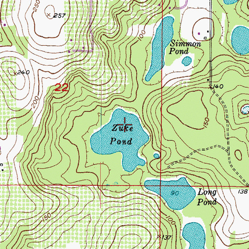 Topographic Map of Zuke Pond, FL
