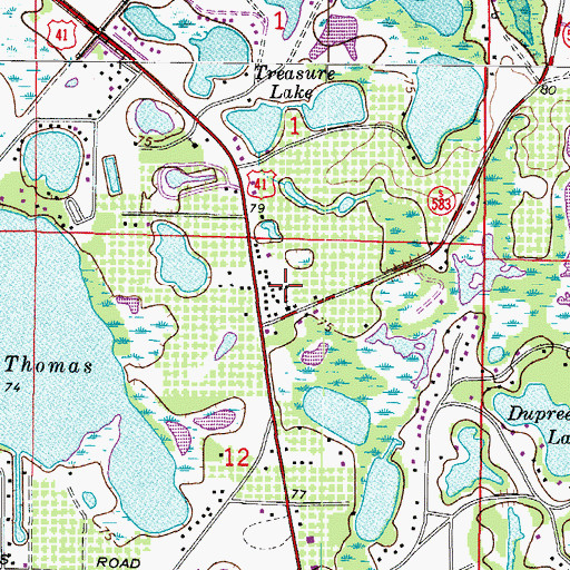 Topographic Map of Drexel, FL