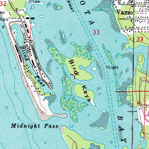 Topographic Map of Jim Neville Marine Preserve, FL