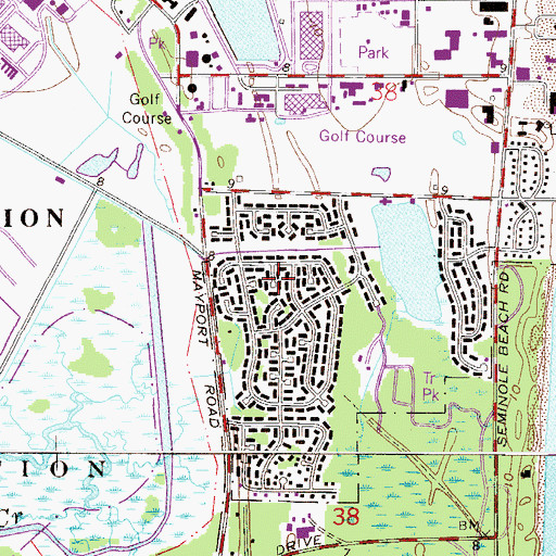 Topographic Map of East Mayport (historical), FL