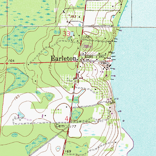 Topographic Map of Earleton, FL