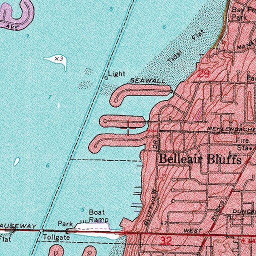 Topographic Map of Prickly Pear Point, FL