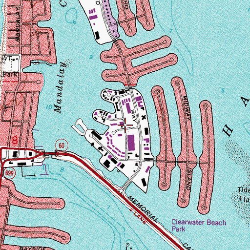 Topographic Map of Pasadees Key, FL