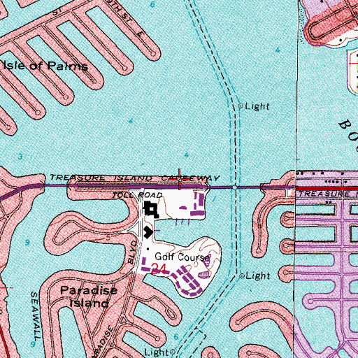 Topographic Map of Treasure Island Causeway, FL