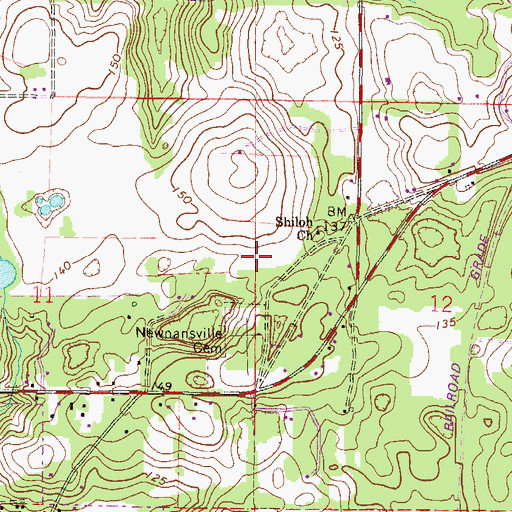 Topographic Map of Newnansville, FL