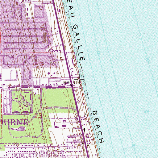 Topographic Map of Canova Beach, FL