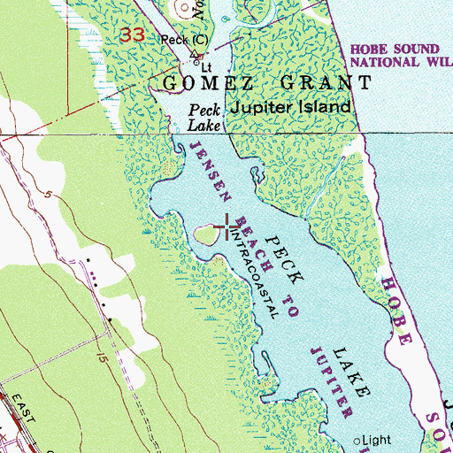 Topographic Map of Reed Wilderness Seashore Sanctuary, FL