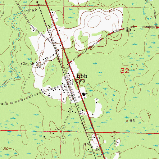 Topographic Map of Ebb, FL