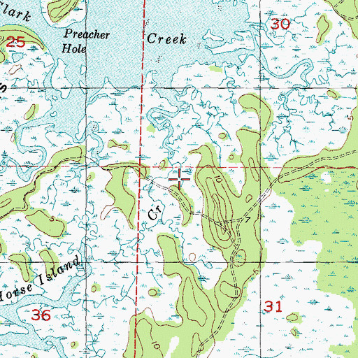 Topographic Map of Horse Island Creek, FL