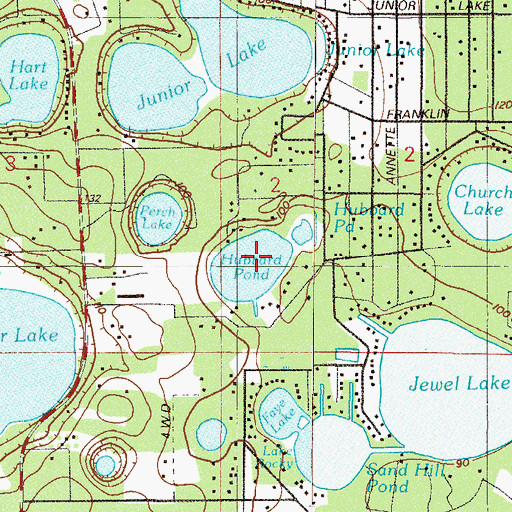 Topographic Map of Hubbard Pond, FL