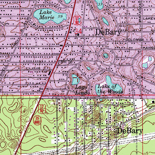 Topographic Map of Lago Lindo, FL