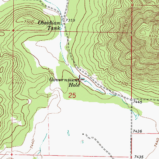 Topographic Map of Government Hole, AZ